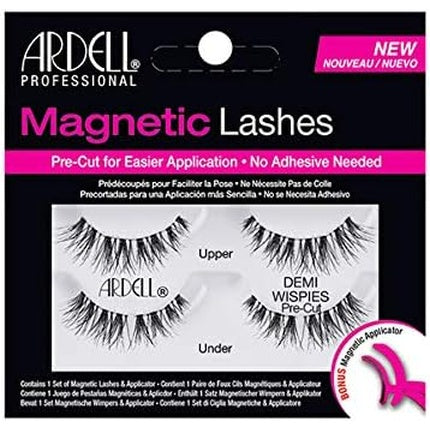 ARDELL Magnetic Series Pre-Cut Demi Wispies Magnetic Eyelashes with Applicator - Reusable