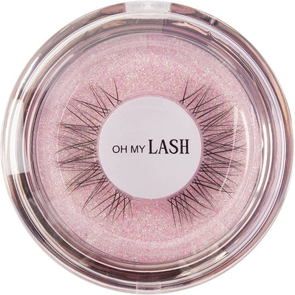 OH MY LASH Black Faux Mink False Strip Eyelashes Natural Look in Rose Gold Plastic Reusable Lashes Case - Individual