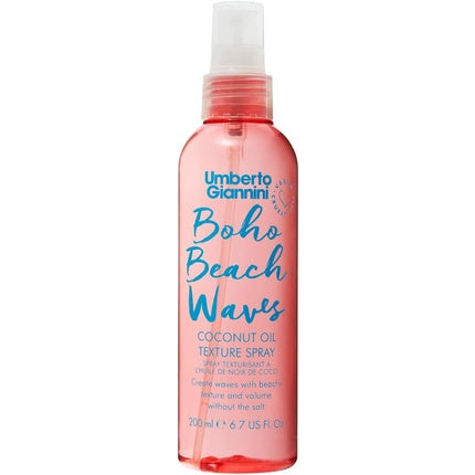 Umberto Giannini Beach Waves Boho Texture Spray 200ml - No Salt Coconut Oil Wave Spray with Colour Protecting UV Filters