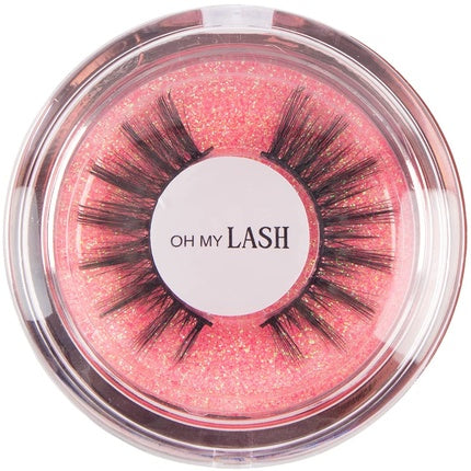 OH MY LASH Black Faux Mink False Strip Eyelashes in Rose Gold Reusable Lashes Case Individual Flutter Pink
