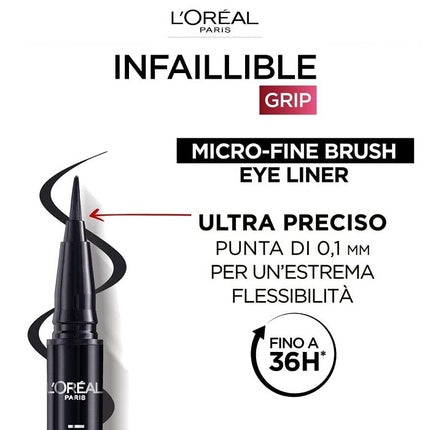 L'Oreal Paris Infaillible Grip 36h Microfine Brush Eyeliner 01 Obsidian Black 0.4g