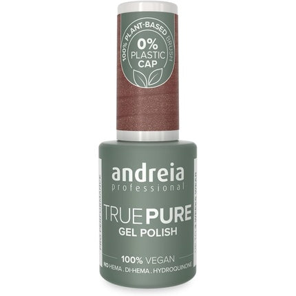 Andreia Professional Hema Free Gel Polish True Pure 21 Free and 100% Vegan for Sensitive Nails Colour T32 Brown with Gold Shimmer 10.5ml