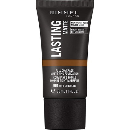 Rimmel Lasting Matte Full Coverage Lightweight Foundation 30ml 601 Soft Chocolate
