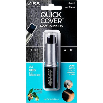 RED by Kiss Quick Cover Root Touch Up Stick Water-Resistant Temporary Gray Concealer Cover Up Brush for Hair and Beard Jet Black