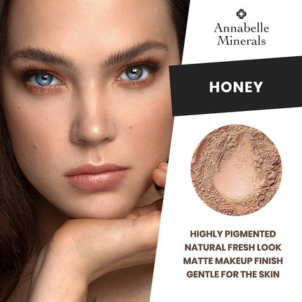 Annabelle Minerals Natural Mineral Powder Blush Matte Makeup Finish Highly Pigmented Long-Lasting Makeup Fresh Natural Look for All Skin Types Vegan 4g Satin Honey