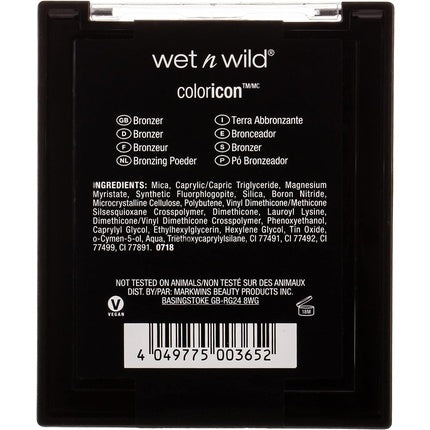 Wet n Wild Color Icon Bronzer Soft and Creamy Bronzer with Gel-infused Long-wearing Formula Vegan Ticket To Brazil