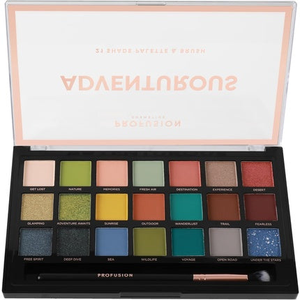 Profusion Adventurous Eyeshadow Palette With Brush - 21 Shades