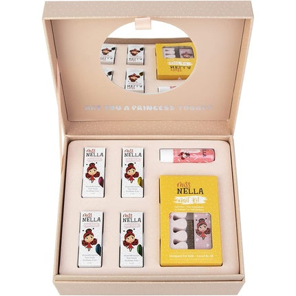 Miss Nella Limited Edition Beauty Case with Nail Polishes, Lip Balm, and Accessories for Girls and Teens - Kid Friendly and Non-Toxic