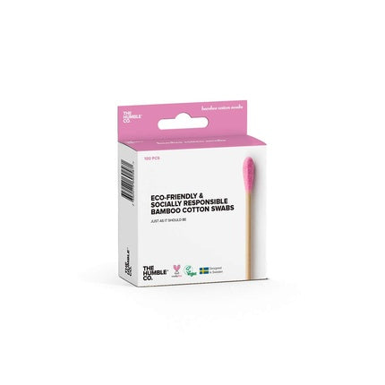 The Humble Co. Natural Cotton Swabs Purple Plastic-Free Biodegradable Environmentally Friendly Vegan Perfect for Ears Makeup Pet Care and Cleaning 100 Count