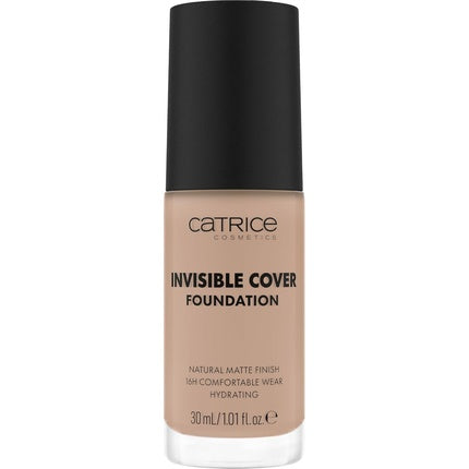 Catrice Invisible Cover Foundation 30ml 020N Moisturizing Long-Lasting Natural for Dry Skin Vegan Oil-Free Paraben-Free Microplastic-Free