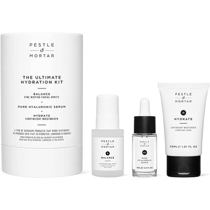 Pestle & Mortar Ultimate Hydration Kit Hyaluronic Acid Face Serum Lightweight Anti Aging Face Moisturizer Hydrating Facial Mist
