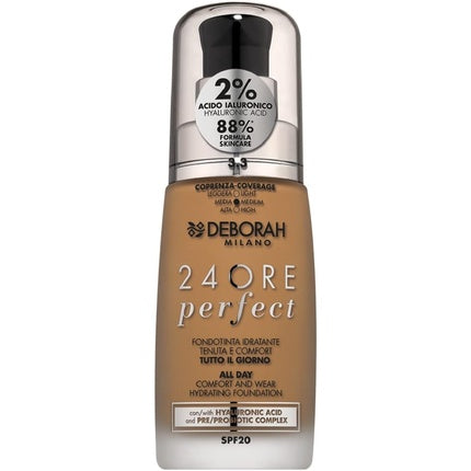 Deborah Milano 24 Hours Liquid Foundation Perfect Moisturizing SPF 20 30ml