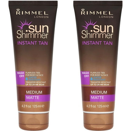 Rimmel London Sun Shimmer Instant Tan bronze make-up for immediate tan 002 Medium Matte 125ml