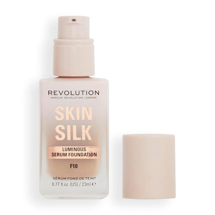Makeup Revolution Skin Silk Serum Foundation Light to Medium Coverage with Hyaluronic Acid F10 23ml