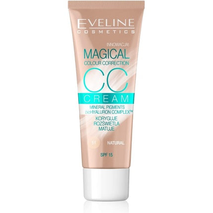 Eveline Magical Colour Correction Cc Cream Spf 15 Multifunctional Foundation 51 Natural 30ml