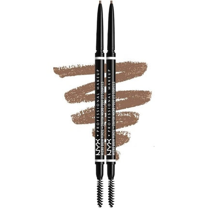 NYX Professional Makeup Micro Brow Pencil Dual Ended with Mechanical Brow Pencil and Spoolie Brush Pack of 2 Shade Taupe