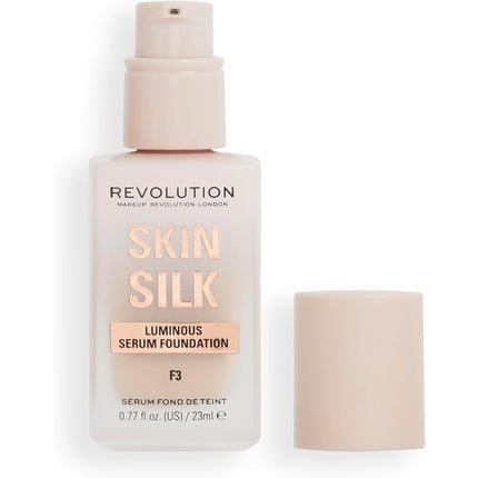 Makeup Revolution Skin Silk Serum Foundation Light to Medium Coverage with Hyaluronic Acid F3 23ml
