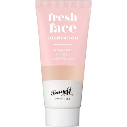 Barry M Cosmetics Fresh Face Lightweight Liquid Foundation with Hyaluronic Acid and Vitamin C Shade 6