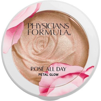Physicians Formula Rose All Day Petal Glow Face Powder Highlighter with Pearl Finish for All Skin Tones - Soft Petal
