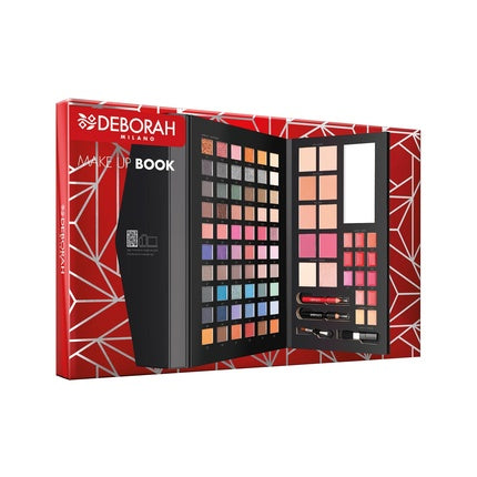 Deborah Milano Ladies Makeup Book Volume 4 Gift Set with Eyeshadow Palette, Gloss, Lipstick, and Face Powder in Various Finishes and Colors Black