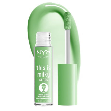 NYX Professional Makeup This Is Milky Gloss 12 Hour Hydration Vegan Mint Chocolate Chip Shake Lip Gloss Mint Green