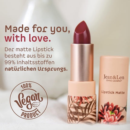 Jean & Len Matte Velvet Paradise Lipstick 103 Silky Nourishing Lipstick 4ml