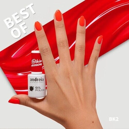 Andreia Professional Gel Nail Polish Neon Redish Orange BK2 Bikini Collection