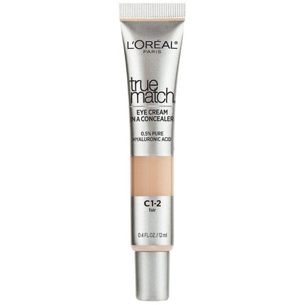 L’Oréal Paris True Match Eye Cream Concealer with Hyaluronic Acid Fair C1-2 0.4 fl oz