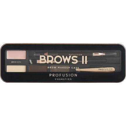 Profusion Cosmetics Eyebrow Pro Makeup Case Brows II Medium Dark Brown