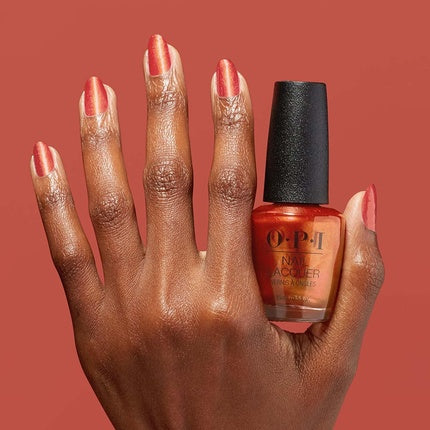 OPI Nail Lacquer Brown Nail Polish Up to 7 Days of Wear Chip Resistant Fast Drying Fall '24 Metallic Mega Mix Collection CD Rom-antic 0.5 fl oz Liquid Fire