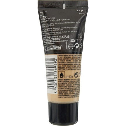 Maybelline Fit Me Matte Poreless Foundation 118 - 30ml