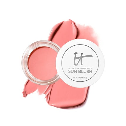 IT Cosmetics Glow with Confidence Sun Cream Blush Blendable Buildable Blush Bronzer for a Pop of Sun-Blushed Color 0.63oz Fair Light 10 Sunlit