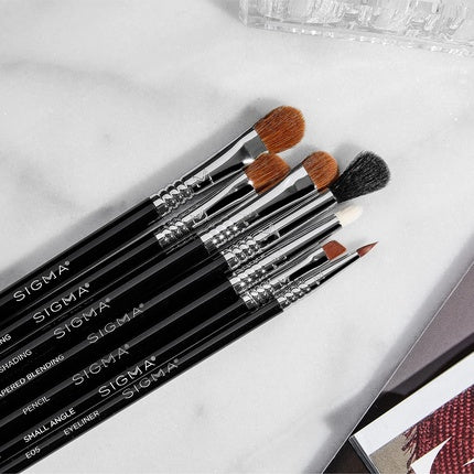Sigma Beauty Basic Eye Brush Set 7 Classic Eyeshadow Brushes for Eyeliner Eyeshadow and Eyebrows