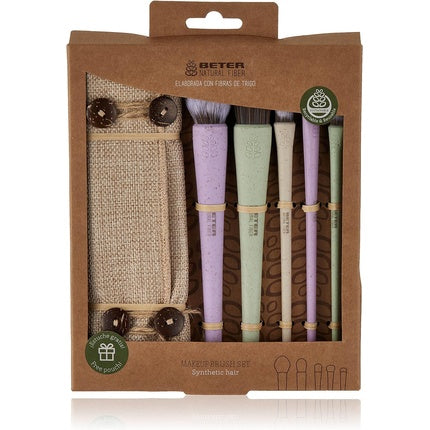 Beter Natural Fiber Makeup Set Kit 5 Synthetic Hair Brushes Ideal for Gift 1.2 kg