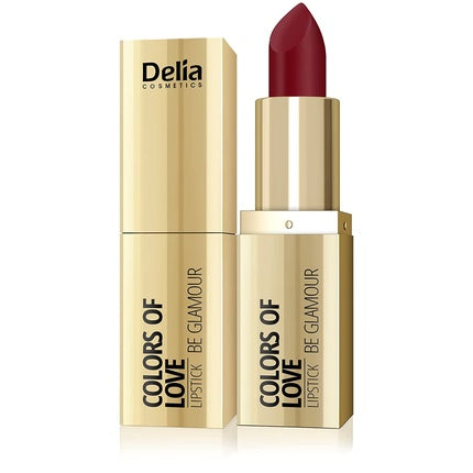 Delia Cosmetics Colors of Love Creamy Lipstick Desire - Moisturizing and Nourishing with Vitamin E, Marula, Chia, and Almond Oil 4g