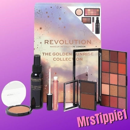 Revolution Golden Sunrise Collection Set - 5 Full Size Pieces for Eyes, Lips, and Face