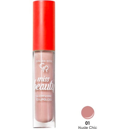 Golden Rose Miss Beauty Glow Shine 3d Lipgloss No:01 Nude Chic Non-Sticky Fine Structure