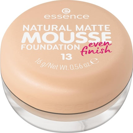 essence Natural Matte Mousse Foundation Nr. 13 Nude Mattifying Covering Express Result Vegan Oil-Free Perfume-Free Alcohol-Free 15g