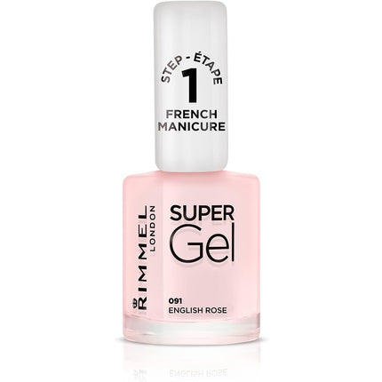 Rimmel London Super Gel French Manicure Nail Polish 12ml 91 English Rose