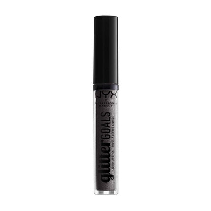 NYX PROFESSIONAL MAKEUP Glitter Goals Liquid Lipstick Alienated Deep Grey With Silver Glitter 0.1 Fl Oz