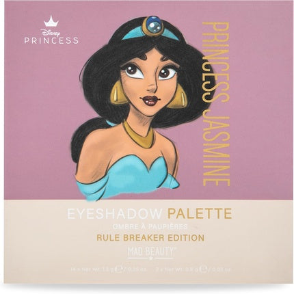 MAD Beauty Disney Pure Princess Jasmine Aladdin 16 Shade Palette Metallic Finish Full Coverage Powder for Women