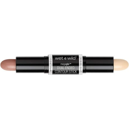 Wet 'n' Wild MegaGlo Dual-Ended Contour Stick 2-in-1 Contour Stick with Contouring Shade and Highlighter Light/Medium 8g
