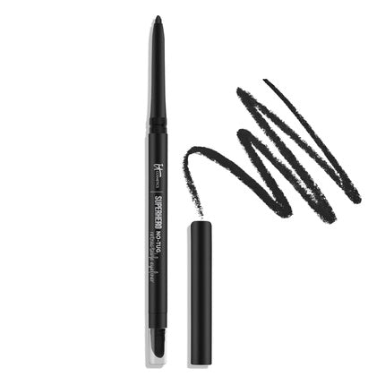 IT Cosmetics Superhero No-Tug Retractable Eyeliner All-Day Wear Waterproof Formula with Avocado Oil Chamomile Extract Vitamin E Carnauba Wax 0.008 oz Black