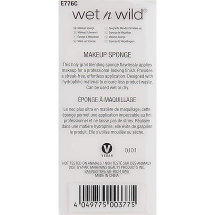 Wet 'n' Wild Makeup Sponge Applicator for Foundation and Concealer - High-definition Beauty Sponge with Precision Point Tip