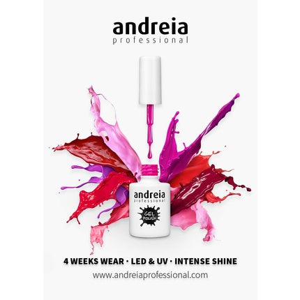 Andreia Semi-Permanent Nail Gel Polish for UV/LED Lamp Intense Shine and 4 weeks Lasting French Manicure Nail Gel Varnish Colour 236 Plum 10.5ml