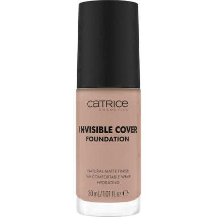 Catrice Invisible Cover Foundation 30ml 027C Nude Moisturizing Long-Lasting Natural for Dry Skin Vegan Oil-Free Paraben-Free Microplastic-Free