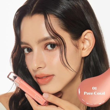 ETUDE Glow Fixing Tint #1 Pure Coral Non-sticky Glossy Shine Lip Stain 4.5g