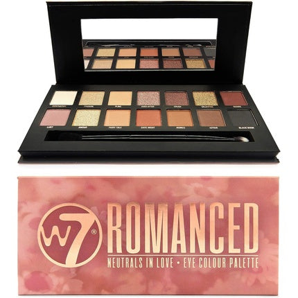 W7 Romanced Eyeshadow Palette 12 Natural Pink Nude Colors Flawless Long-Lasting Makeup