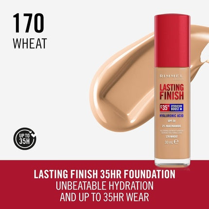 Rimmel Lasting Finish 35HR Foundation 160 Vanilla 170 Wheat