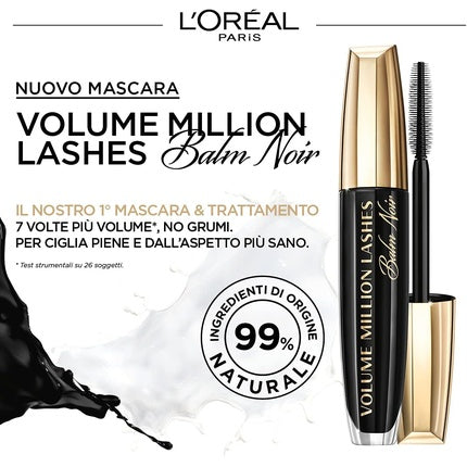 L'Oreal Paris Volume Million Lashes Balm Noir Mascara Black 99% Natural